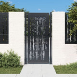 Garden Gate Anthracite 100x175 cm Steel Bamboo Design 153182
