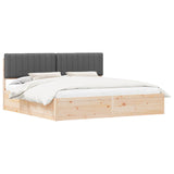 Bed Frame with Upholstered Headboard Dark Grey 200 x 200 cm 3398210