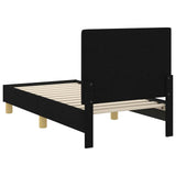 Toddler Bed Frame with Headboard Black 70 x 140 cm Fabric 42010981