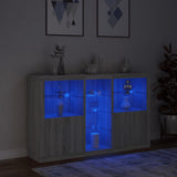 Sideboard with LED Lights Grey Sonoma 162x37x100 cm 3209175