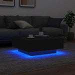 ZNTS Coffee Table with LED Lights Black 80x80x31 cm 836589