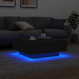 ZNTS Coffee Table with LED Lights Black 80x80x31 cm 836589