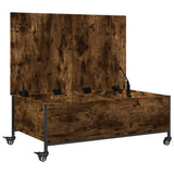 Coffee Table with Wheels Smoked Oak 91x55x34 cm Engineered Wood 842298