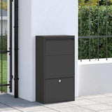 Parcel Drop Box with Storage Black 44 x 22 x 82 cm Steel 874919