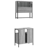 2 Piece Bathroom Furniture Set Grey Sonoma Engineered Wood 3214658