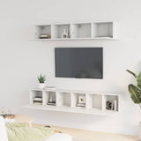 5 Piece TV Cabinet Set White Engineered Wood 3114422