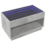 ZNTS Coffee Table with Infinity LED Concrete Grey 90x50x50 cm 847668