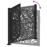 ZNTS Garden Gate Black 105x106 cm Steel Wave Design 4100969