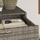 Garden Storage Cabinet Grey 55x55x111 cm Poly Rattan 365561