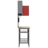 Work Cabinet Set with Shelf with Storage 10 pcs Red and Grey 3321515