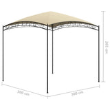 Gazebo 3x3x2.65 m Cream 180 g/m 313906
