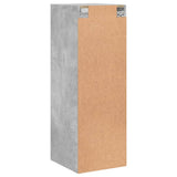 Wall Cabinet with Glass Doors Concrete Grey 35x37x100 cm 836486