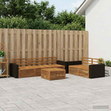 Outdoor Sofa Set 6 pcs Natural Solid Acacia Wood 3383032