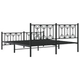 Metal Bed Frame without Mattress with Footboard Black 183x213cm 376151