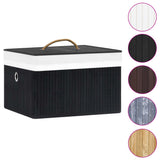 Bamboo Storage Boxes 4 pcs Black 320769