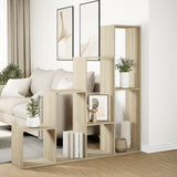 Room Divider Bookcase 4-Tier Sonoma Oak 143.5x29x143.5 cm Engineered Wood 857996