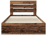 Bed Frame with Drawer Old Wood 90 x 190 cm Engineered Wood 3412026