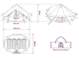 Tipi Tent with Roof Brown Grey 250 x 250 cm Polyester and Steel 42029022