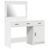 Dressing Table with Mirror Lights 2 pcs White Engineered wood 3334227