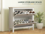 Modern Two-Drawer Shoe Cabinet - White T3398P343096