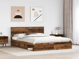 Bed Frame with Headboard Old Wood 150 x 200 cm Solid Pine Wood 3410999