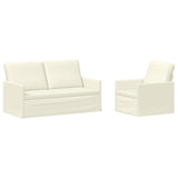 Sofa Set 2 pcs Cream Corduroy Fabric 3433250