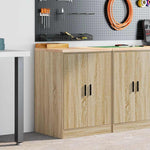 ZNTS Garage Storage Cabinet Sonoma Oak 60x51x85 cm Solid Wood Pine 860573