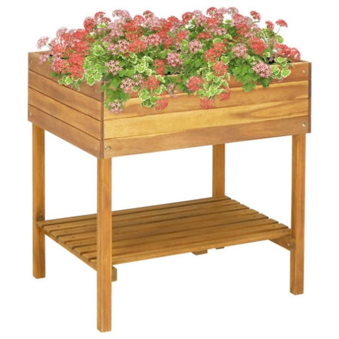 Raised Garden Planter 78.5x58.5x78.5 cm Solid Acacia Wood 46584