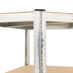 4-Layer Corner Shelf Silver Steel&Engineered Wood 152851