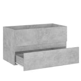 Sink Cabinet with Built-in Basin Concrete Grey Engineered Wood 3071643