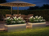 Garden Planter with LED 2 pcs Silver 30 x 80 x 30 cm 8008107