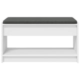 Hall Bench White 83 x 38 x 45 cm Engineered Wood and Fabric 891576
