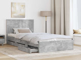 Bed Frame with Drawer Concrete Grey 90 x 190 cm Engineer Wood 3411162