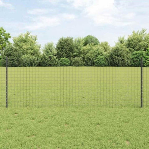 Green Fence Posts 22 pcs Grey Metal 3335934