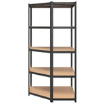 5-Layer Heavy-duty Corner Shelf Grey Steel&Engineered Wood 152881