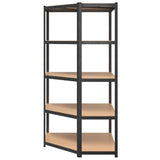 5-Layer Heavy-duty Corner Shelf Grey Steel&Engineered Wood 152881