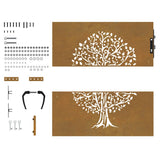 Garden Gate 85x100 cm Corten Steel Tree Design 153209