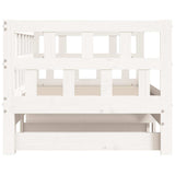 Daybed with Trundle without Mattress White 80x200 cm Solid Wood 836208