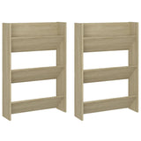 Wall Shoe Cabinets 2 pcs Sonoma Oak 60x18x90 cm Engineered Wood 806766