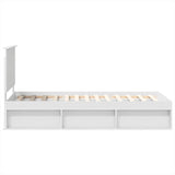 Bed Frame with Headboard White 90 x 190 cm Solid Pine Wood 3409399