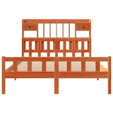 Bookcase Bed without Mattress Wax Brown 160x200cm Solid Wood Pine 3322192