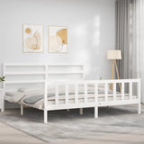 Bed Frame without Mattress White 200x200 cm Solid Wood Pine 3191927
