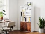 5-Tier Bookcase with Adjustable Shelf - Rustic Brown T3398P423535