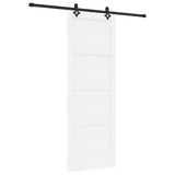 Sliding Door White and Black 83 x 232 cm Solid Pine Wood 3333537