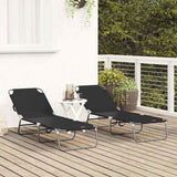 Folding Sun Lounger 2 pcs Black 188 x 57 x 86.5 cm Polyester 42003147
