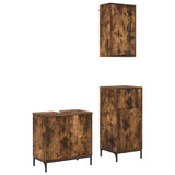 Bathroom Furniture Set with Drawer with Shelf 3 pcs Smoked Oak 3393108