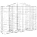 Arched Gabion Baskets 11 pcs 200x50x140/160 cm Galvanised Iron 3145691