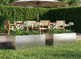 Garden Planter 2 pcs Silver 80 x 50 x 50 cm Stainless Steel 8005269