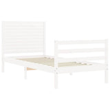 Bed Frame without Mattress White 90x200 cm Solid Wood 3195012