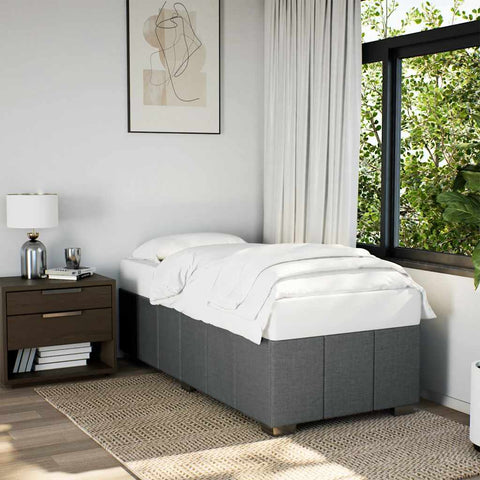 ZNTS Bed Frame without Mattress Dark Grey Single Fabric 3284867